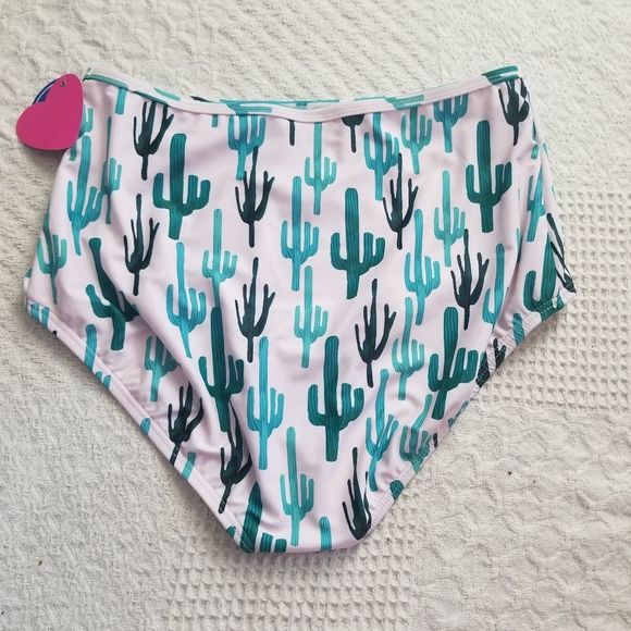 Swimsuits for All x GabiFresh Pink Cactus High Waisted Bikini Bottoms NWT - Picture 4 of 4